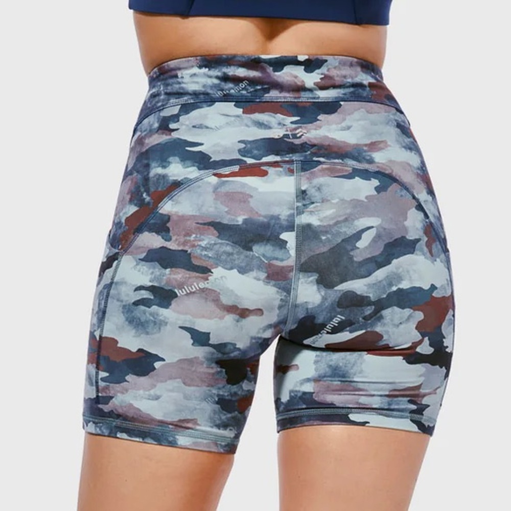 lululemon athletica Women’s Athletic Shorts - Camo Gray, White, Brown - Picture 3 of 6